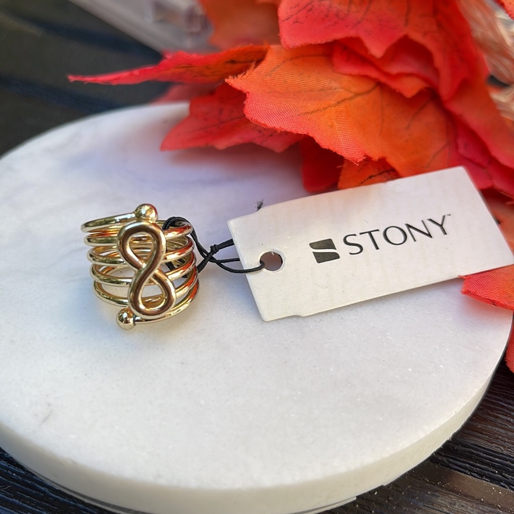 Gold Tone Infinity Midi Ring